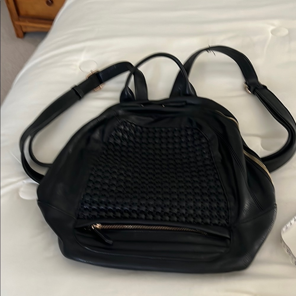 MMS Design Studio Black Textured Backpack